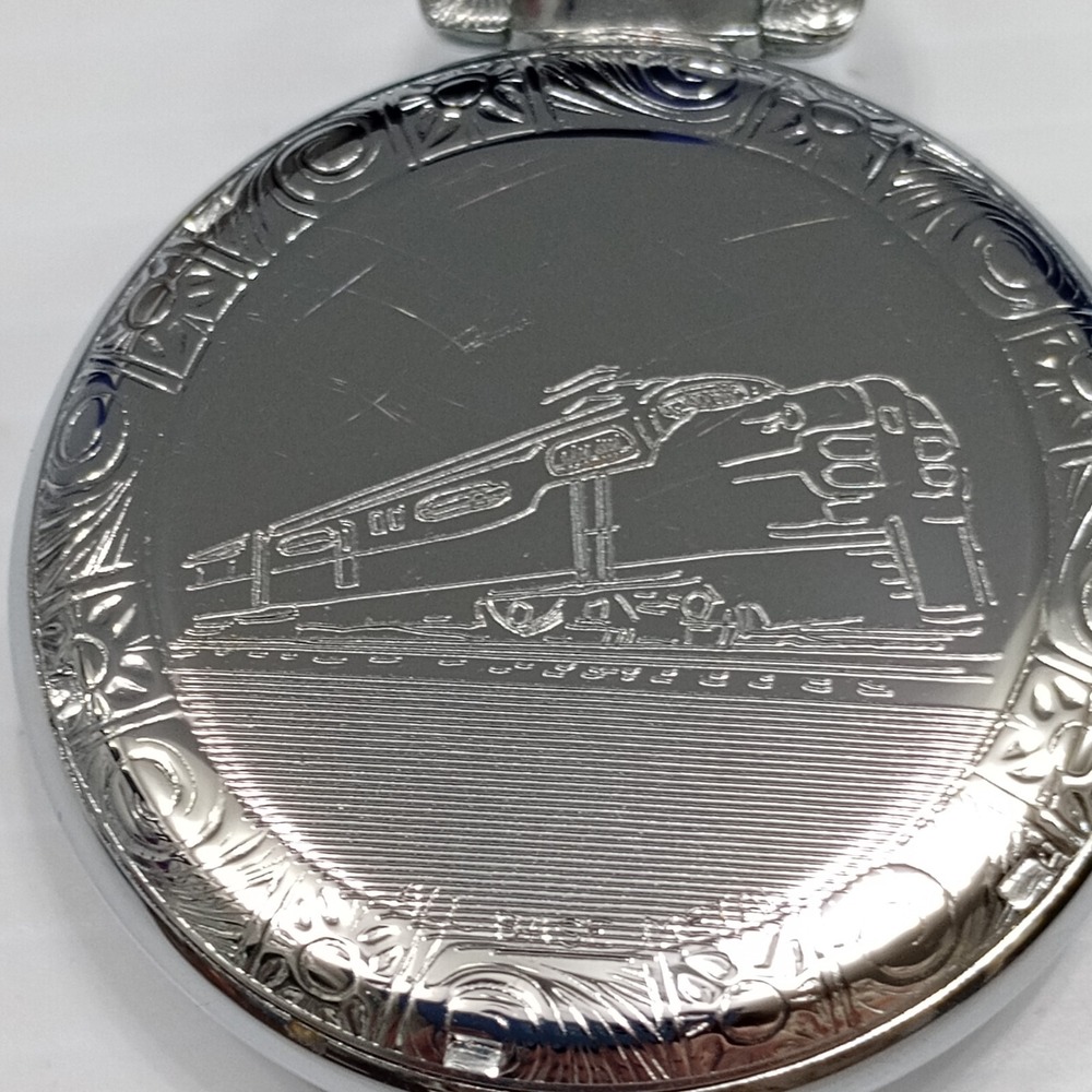 Belle-Suisse‎ Pocket Watch 17 Jewels Shock Absorber "Belle" Train Motif Vtg Box - Picture 10 of 16